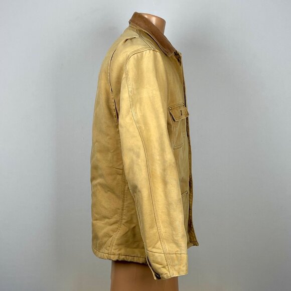 Vtg Carhartt Blanket Lined Chore Jacket 2XL Canvas Corduroy Collar Streetwear - Picture 3 of 8